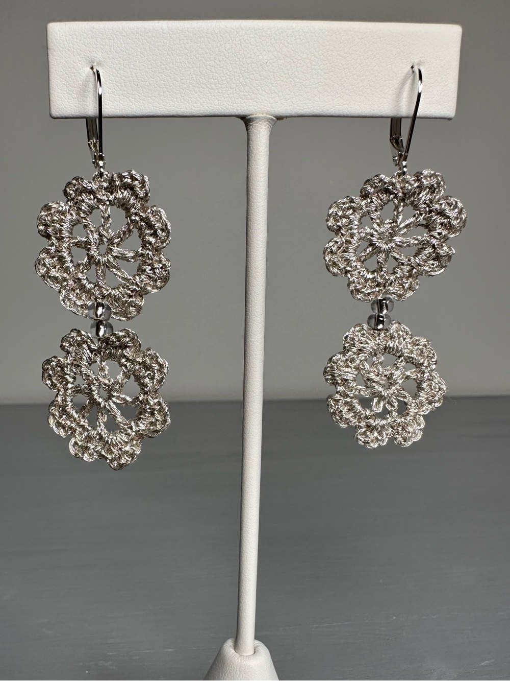 Handmade Crochet Floral Earrings